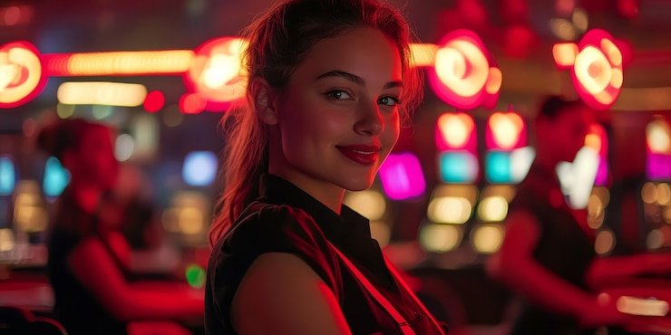 Studio live dealer Casino Hold'em di wewhoki dengan tampilan meja kartu